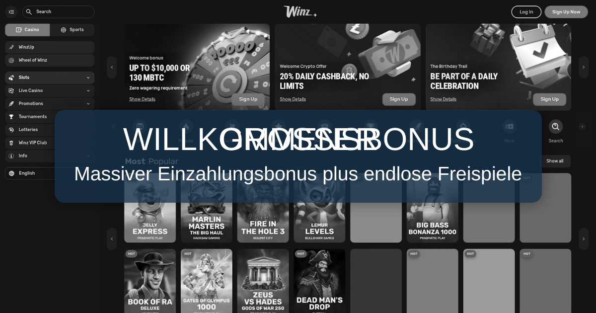WINZ Casino Österreich - Slots, Tischspiele & Willkommensbonus